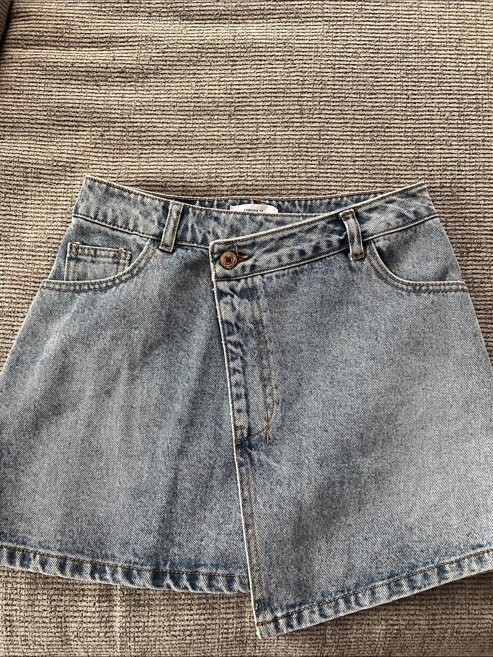 Forever 21 Light Blue Denim A-Line Mini Skirt - Picture 6 of 7